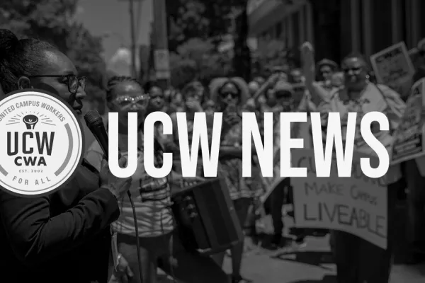 feature image of UCW logo and rally photo